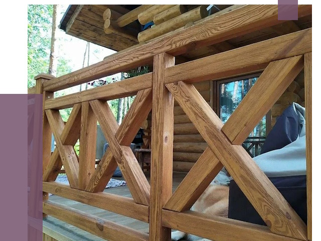 Деревянные перила под ключ в Бугуруслане от 7643 руб. 