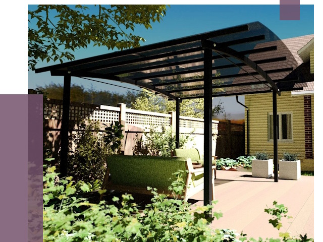 Навесы для террасы в Бугуруслане от 12992 руб. под ключ | ПРОЛЁТ-Бгр