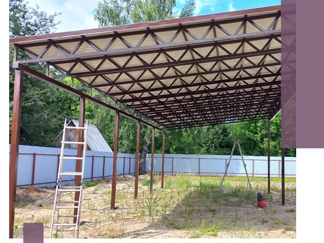 Односкатные навесы под ключ в Бугуруслане — изготовление и монтаж