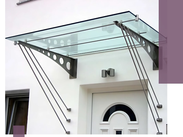 Козырьки над входом под ключ в Бугуруслане — изготовление и монтаж