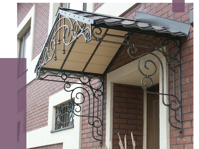 Двускатные козырьки в Бугуруслане под ключ от 12738 руб.